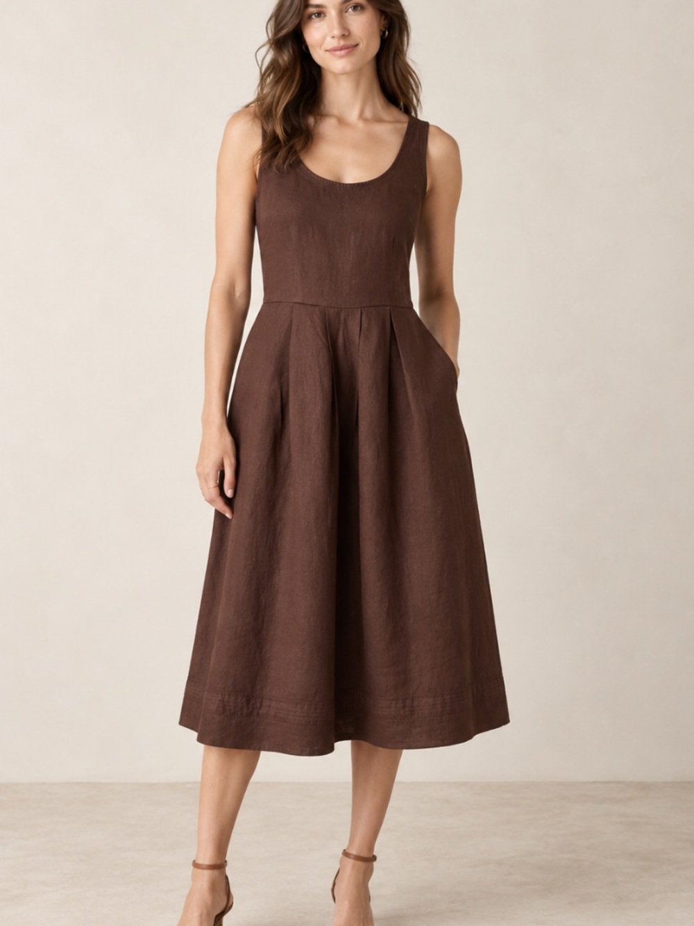 Banana Republic Brown Sleeveless A-Line Dress